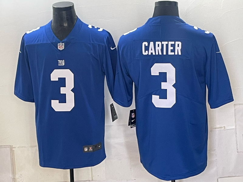 Men New York Giants #3 Carter blue Nike 2026 NFL Game Jersey 0931003->new york giants->NFL Jersey
